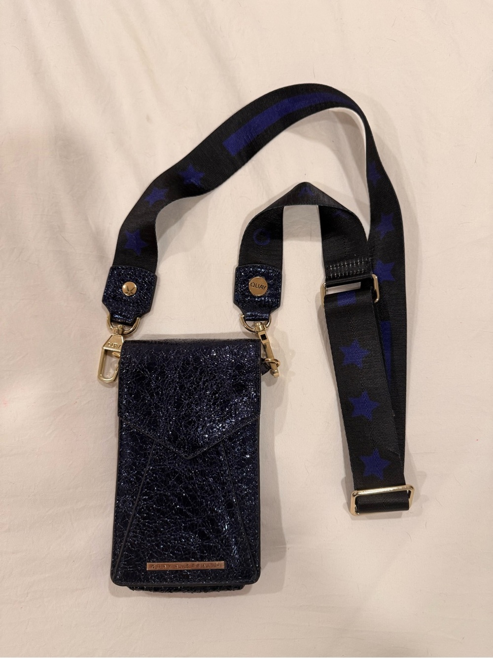 Quay Australia Navy Glitter Crossbody